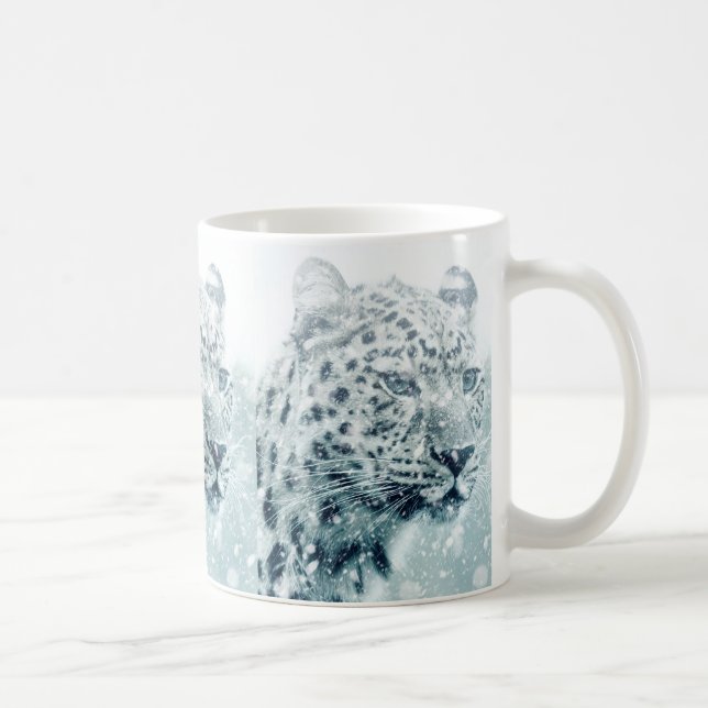 Cheetah i Snö Art Kaffemugg (Höger)