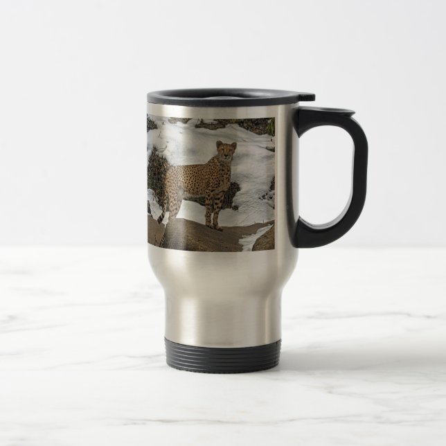 Cheetah i snötravel mug resemugg (Höger)