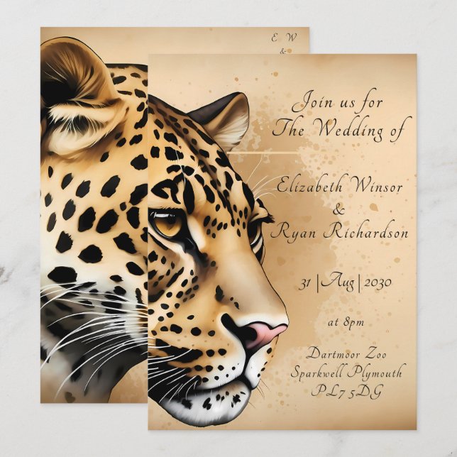 Cheetah Inbjudningar (Fram/baksida)