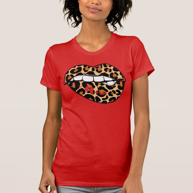 Cheetah Läppar T-Shirt (Framsida)