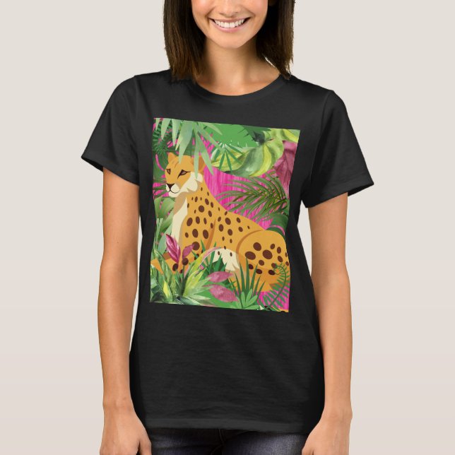 Cheetah Laying Down T Shirt (Framsida)