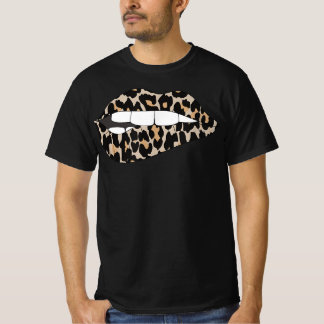 Cheetah Leopard Animal Print Lip Bita T-Shirt