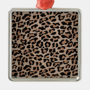 cheetah leopard print julgransprydnad metall