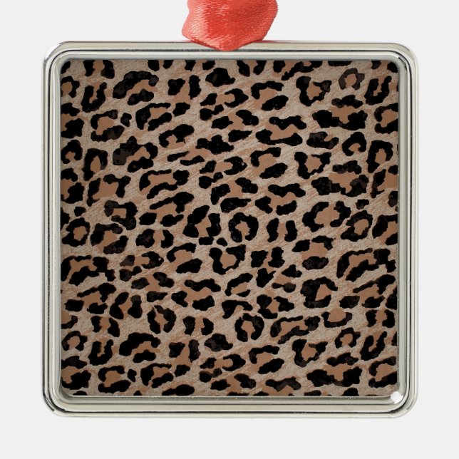 cheetah leopard print julgransprydnad metall (Framsidan)