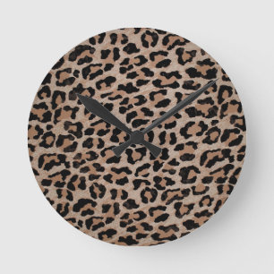 cheetah leopard print rund klocka