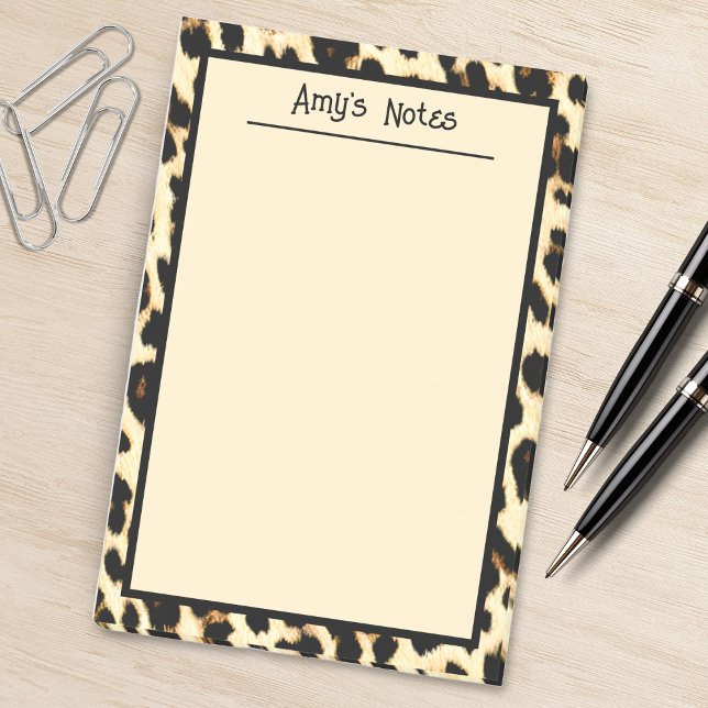 Cheetah Leopard Skriv ut Tan Light Brown Post-it Block (safari animal cheetah print notepad)