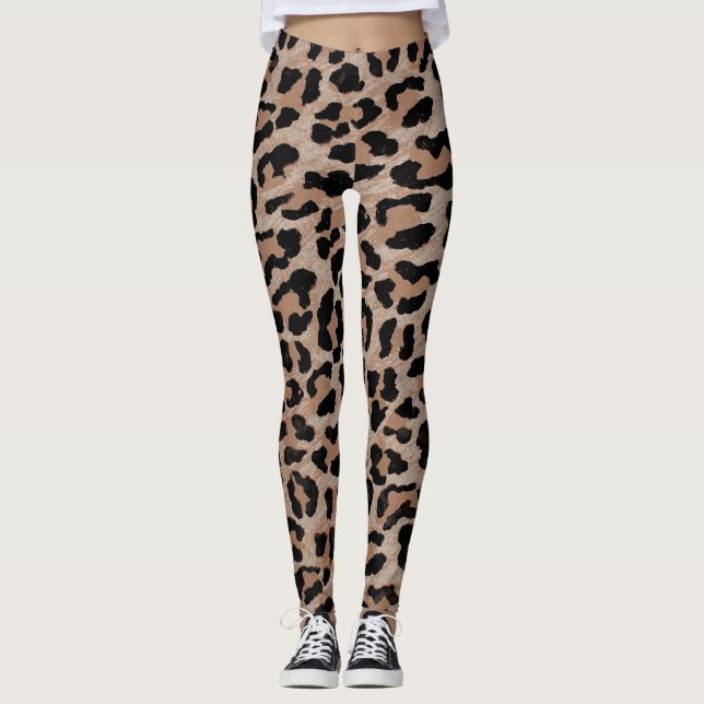 Cheetah leopard, tryckta strängar leggings (Framsida)