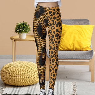 Cheetah Leopard Wildlife Cat Mönster Animal Skin Leggings