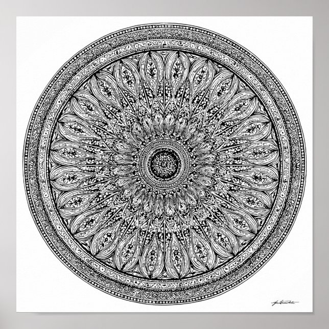Cheetah Mandala Intricate Coloring Page Poster (Framsidan)