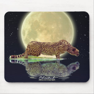 Cheetah & Måne Big Cat Wildlife Art Mousepad Musmatta