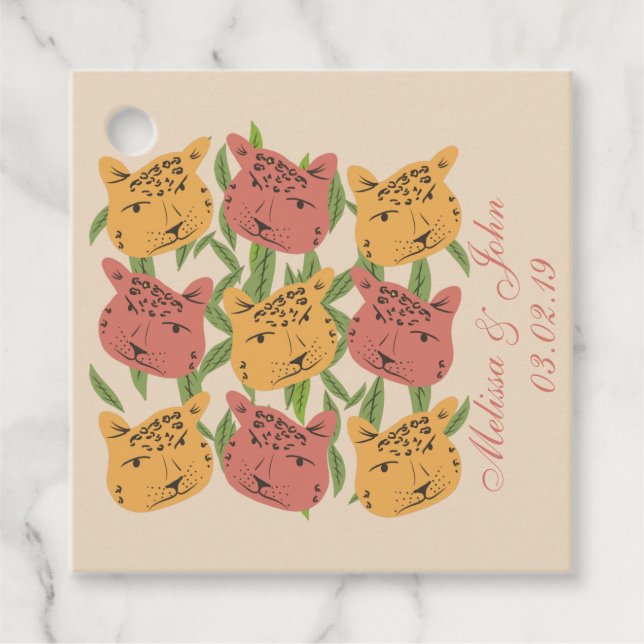 Cheetah Möhippa Jungle Plants Gåvor Etiketter (Framsida)