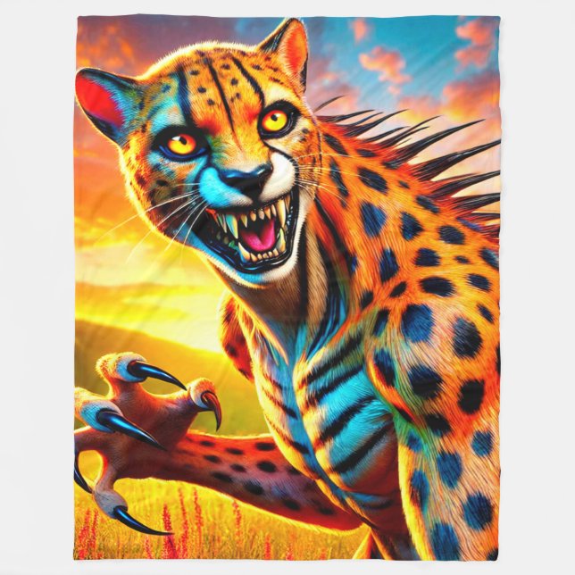 Cheetah Monster Fleecefilt (Framsidan)