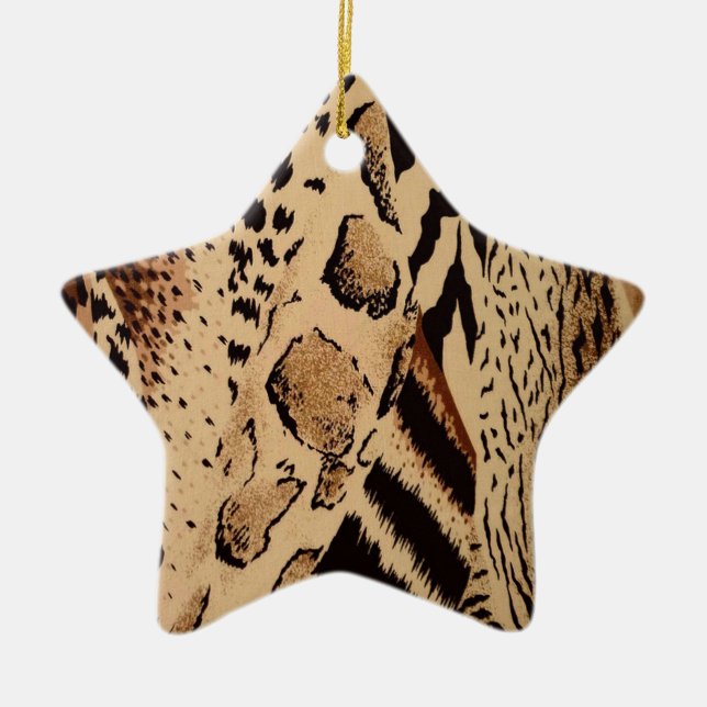 Cheetah Mönster Julgransprydnad Keramik (Framsidan)