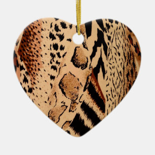 Cheetah Mönster Julgransprydnad Keramik