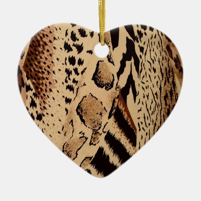 Cheetah Mönster Julgransprydnad Keramik (Framsidan)