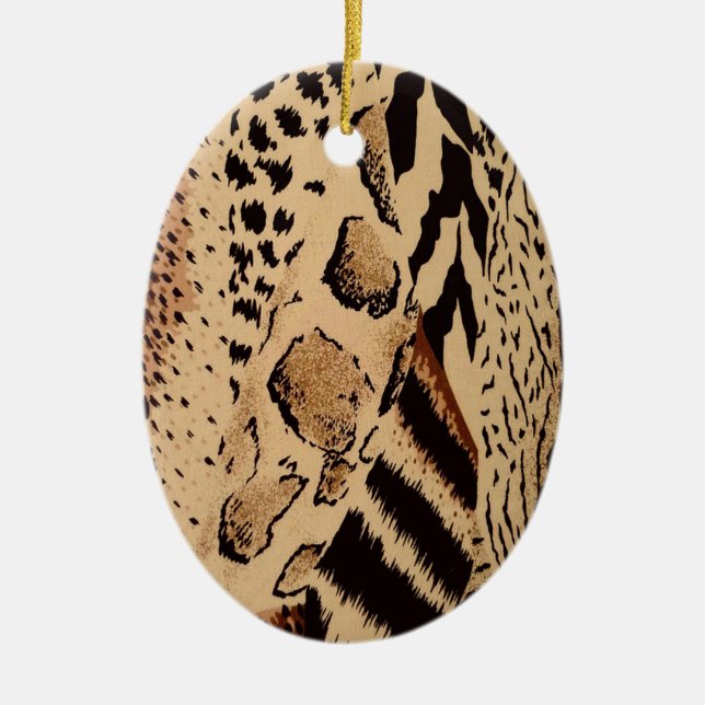 Cheetah Mönster Julgransprydnad Keramik (Framsidan)