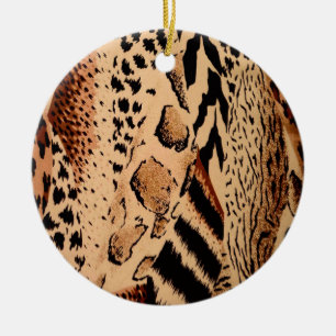 Cheetah Mönster Julgransprydnad Keramik