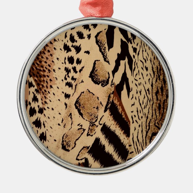 Cheetah Mönster Julgransprydnad Metall (Framsidan)