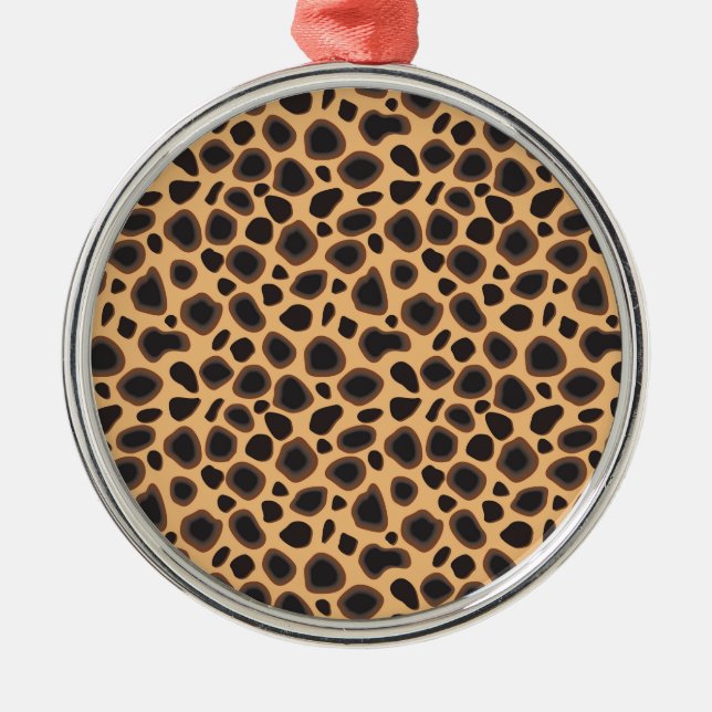 Cheetah Mönster Julgransprydnad Metall (Framsidan)