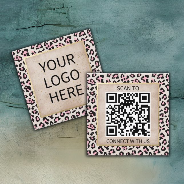 Cheetah Mönster och Guld Vintage Fyrkantigt Visitkort (Skapare uppladdad)