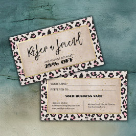 Cheetah Mönster och Guld Vintage Rabattkort