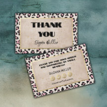 Cheetah Mönster och Guld Vintage Tack