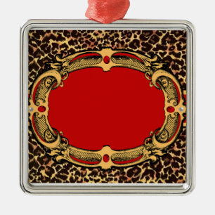 Cheetah Mönster Red Label Julgransprydnad Metall