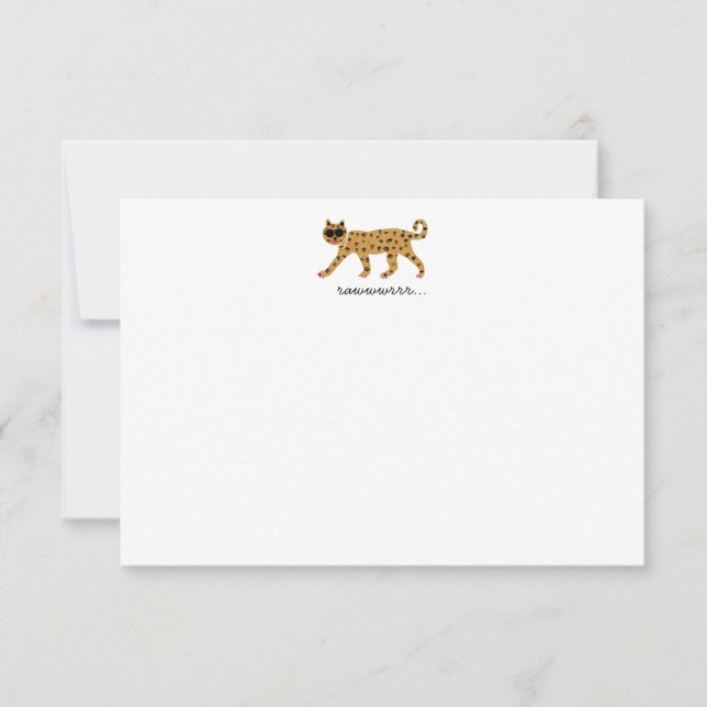 Cheetah Notecard Tack Kort (Framsida)