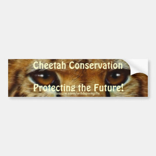 CHEETAH ÖGON Wildlife Conservation BUMPER STICKER Bildekal