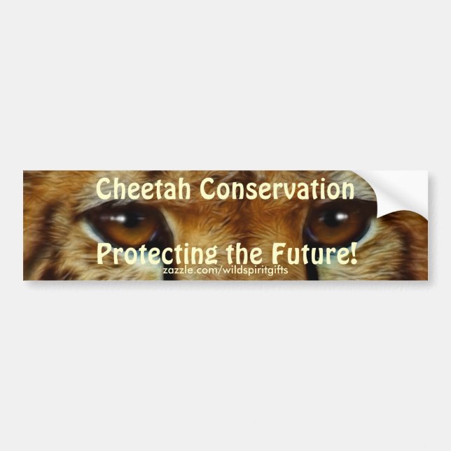 CHEETAH ÖGON Wildlife Conservation BUMPER STICKER Bildekal (Framsidan)