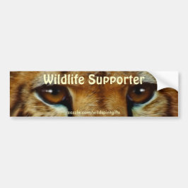 CHEETAH ÖGON Wildlife Supporter BUMPER STICKER Bildekal