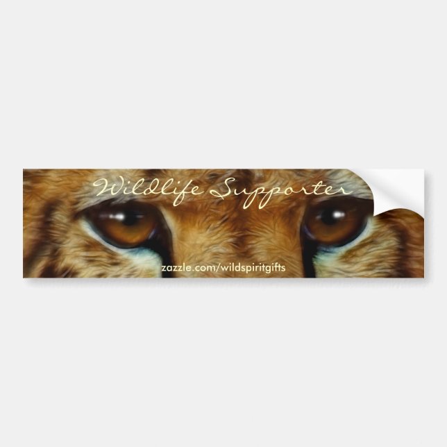 CHEETAH ÖGON Wildlife Supporter BUMPER STICKER Bildekal (Framsidan)