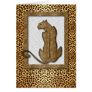 Cheetah on Animal Print Golden Blank OBS Kort