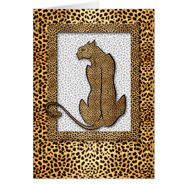 Cheetah on Animal Print Golden Blank OBS Kort (Framsidan)