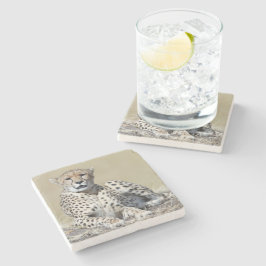 Cheetah på bilden av Masai Mara i Kenya Stenunderlägg