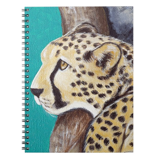 Cheetah Painting Anteckningsbok Med Spiral (Framsidan)
