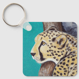 Cheetah Painting Keychain Nyckelring