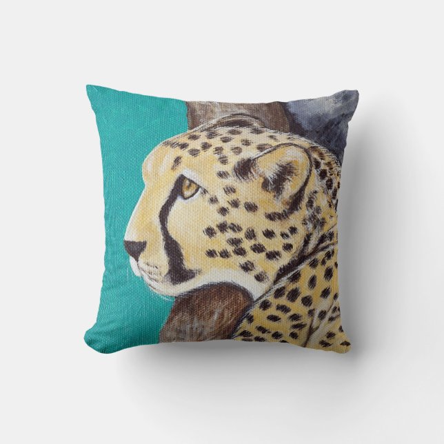 Cheetah Painting Kudde (Framsida)