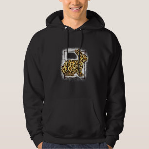 Cheetah Påskhare Glad påsk Day Bleached Hoodie