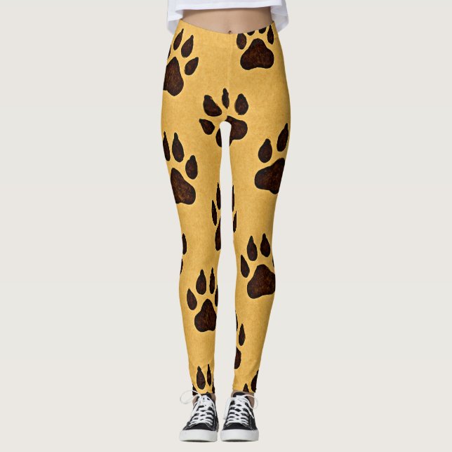 Cheetah Paw Print  Leggings (Framsida)