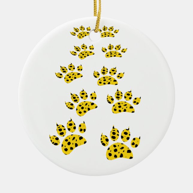 Cheetah Paw Print Throw Ceramic Ornament (Framsidan)