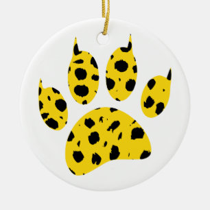 Cheetah Paw Skriv ut Julgransprydnad Keramik