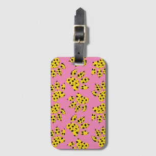 Cheetah Paw Skriv ut Mönster på Rosa Bagagebricka