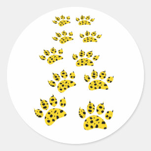 Cheetah Paw Skriv ut Runt Klistermärke