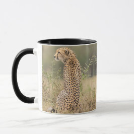 Cheetah Personalize Namn Black Insida Gift Mugg