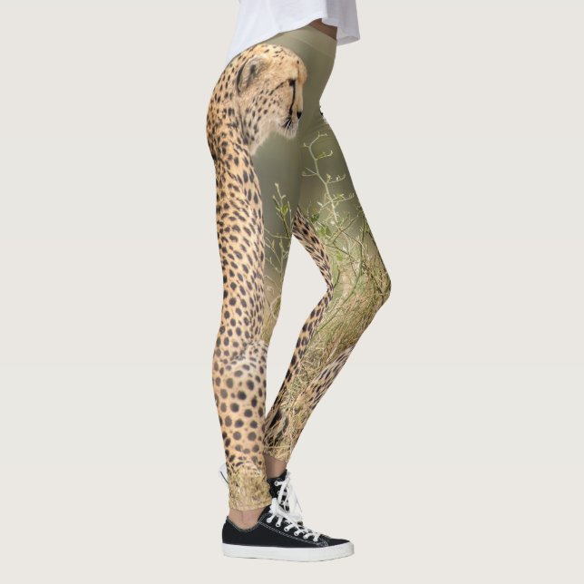 Cheetah Photographed in the Vild Quality Leggings (Höger)