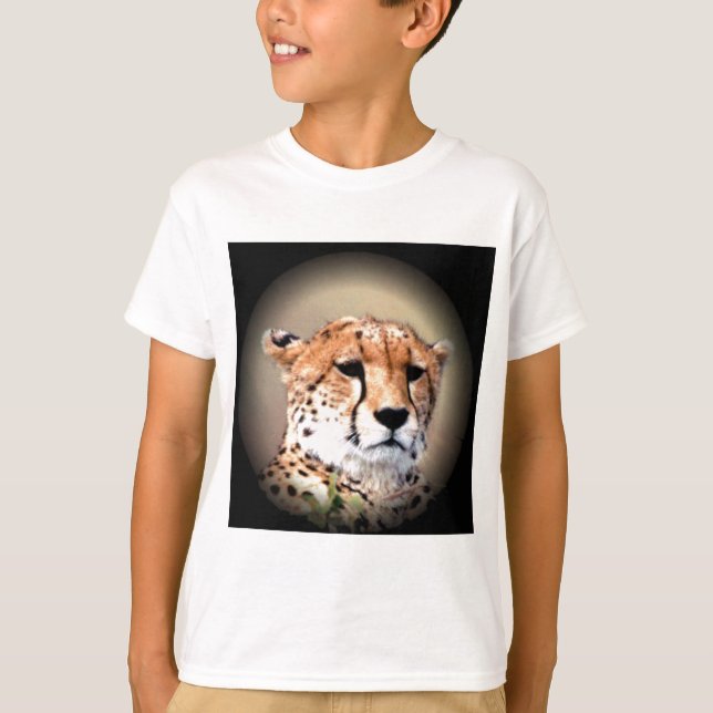 Cheetah Porträtt by Full Moon: Naturens Grace Tee Shirt (Framsida)