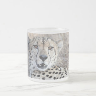 Cheetah Porträtt Frostad Glasmugg