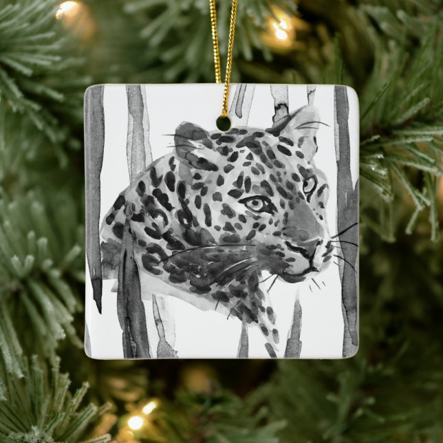 Cheetah Porträtt Julgransprydnad Keramik (Träd)