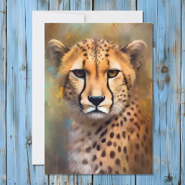 Cheetah Porträtt Julkort